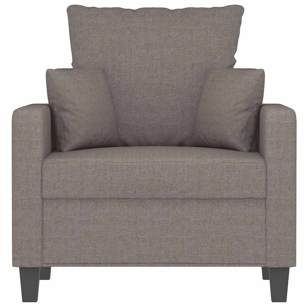 Poltrona tecido 60 cm cinzento-acastanhado