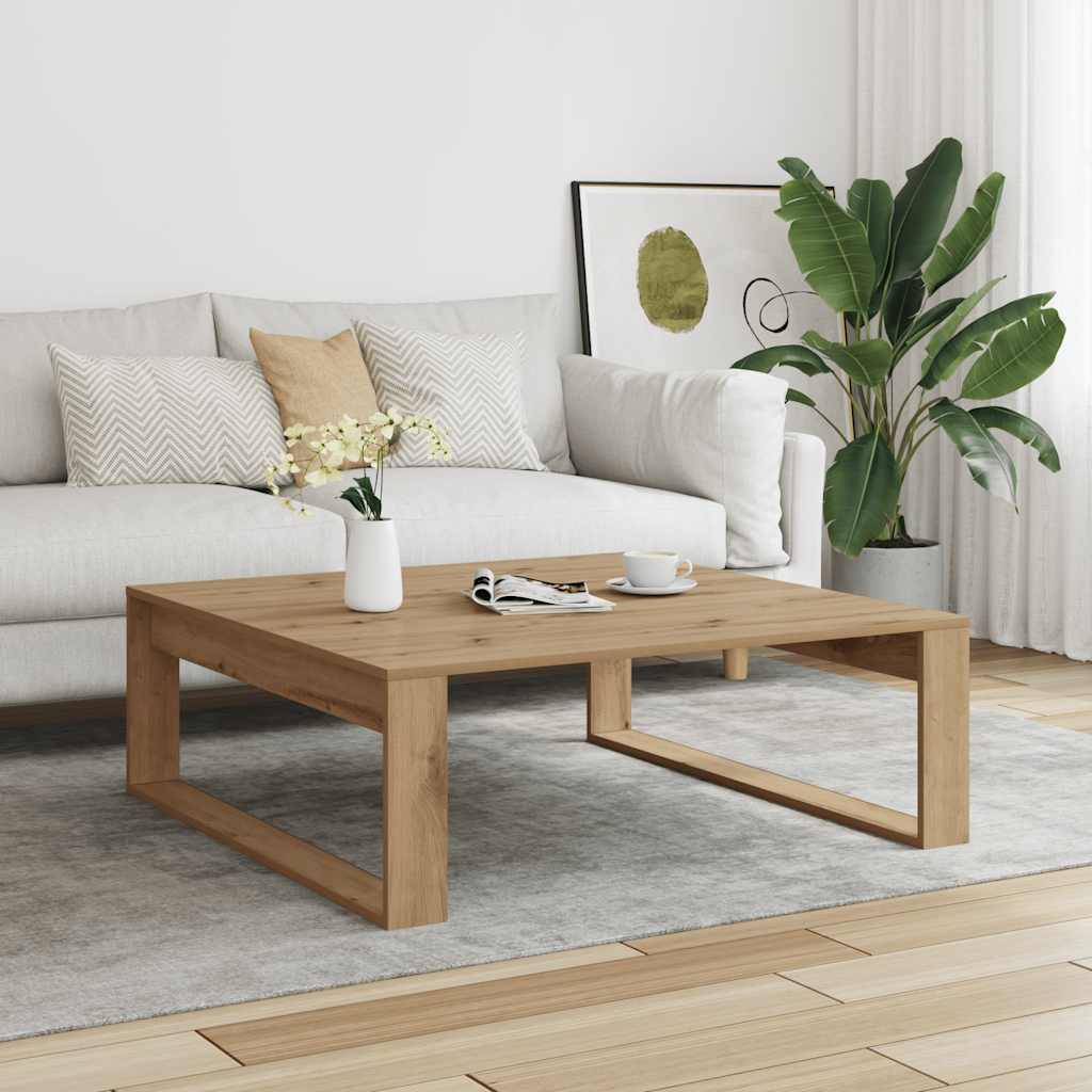 Mesa centro 100x100x35 cm derivados madeira carvalho artisiano