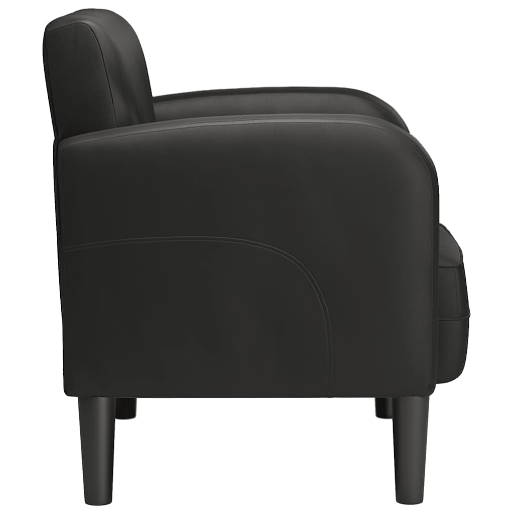 Poltrona com apoios de braços 54 cm couro artificial preto