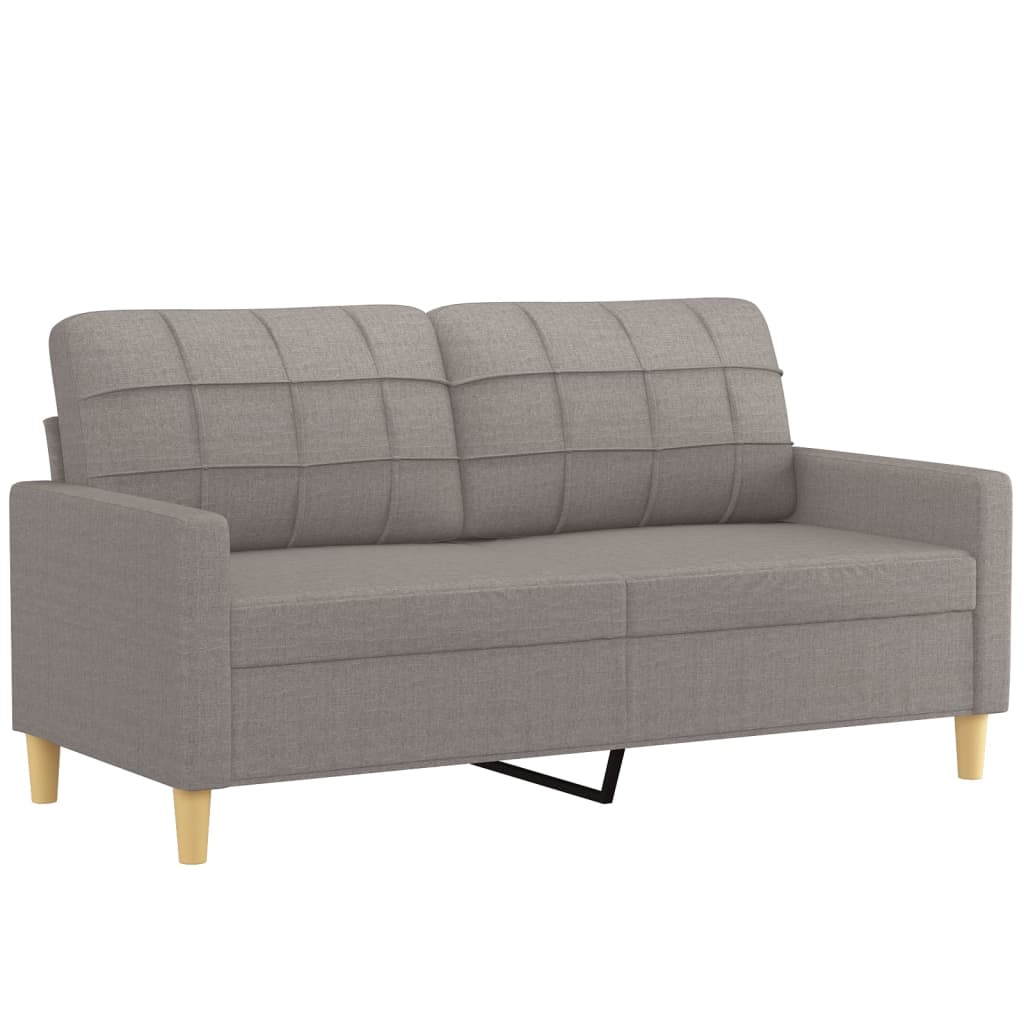 Sofá 2 lug. +almofadas decoração 140cm tecido cinza-acastanhado