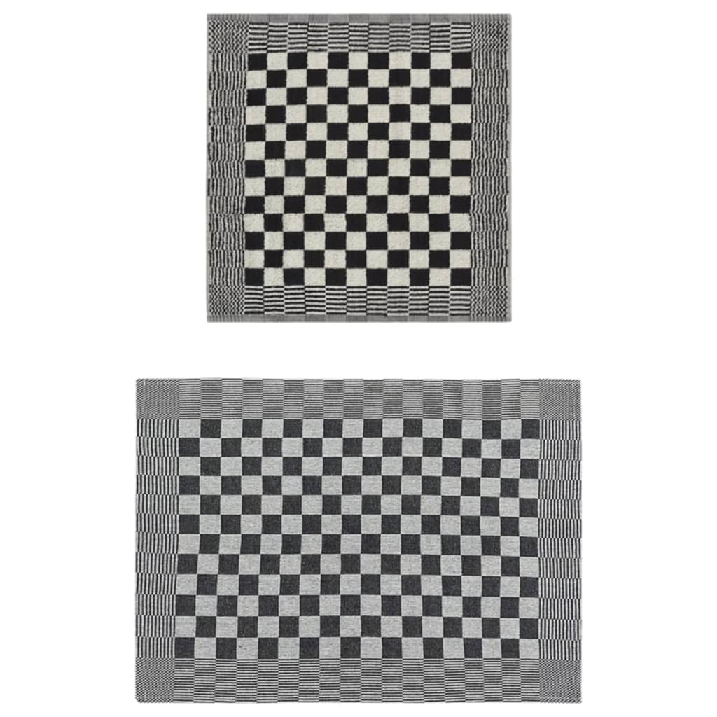 Conjunto de panos de cozinha 20 pcs algodão preto e branco