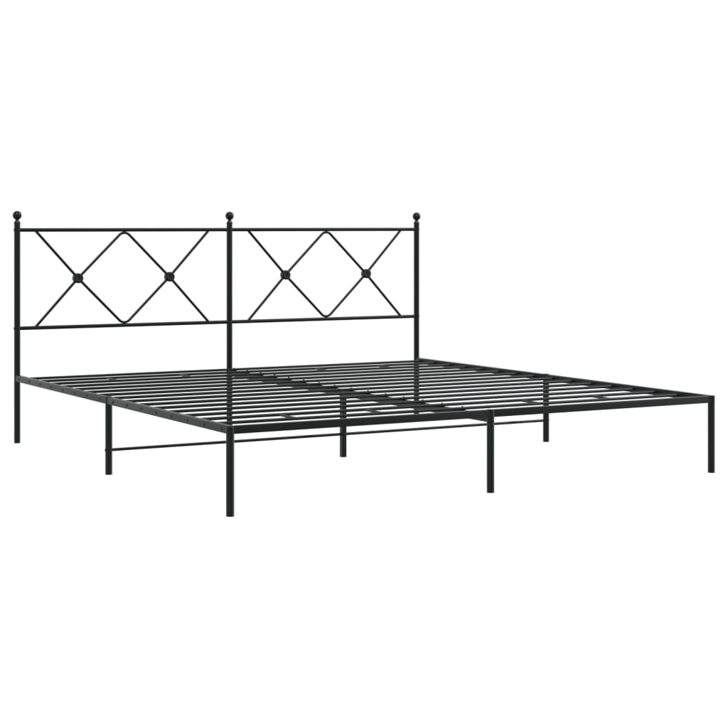 Estrutura de cama com cabeceira 183x213 cm metal preto