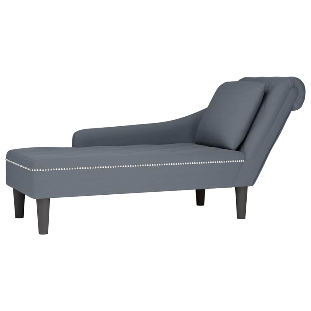 Chaise lounge c/ almofada/apoio de braços direito veludo