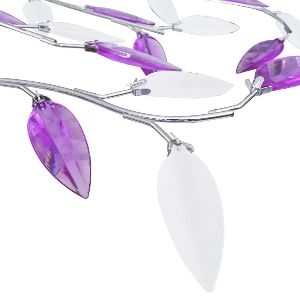Candeeiro teto braços folhas de cristal acrílico 5 e14 roxo