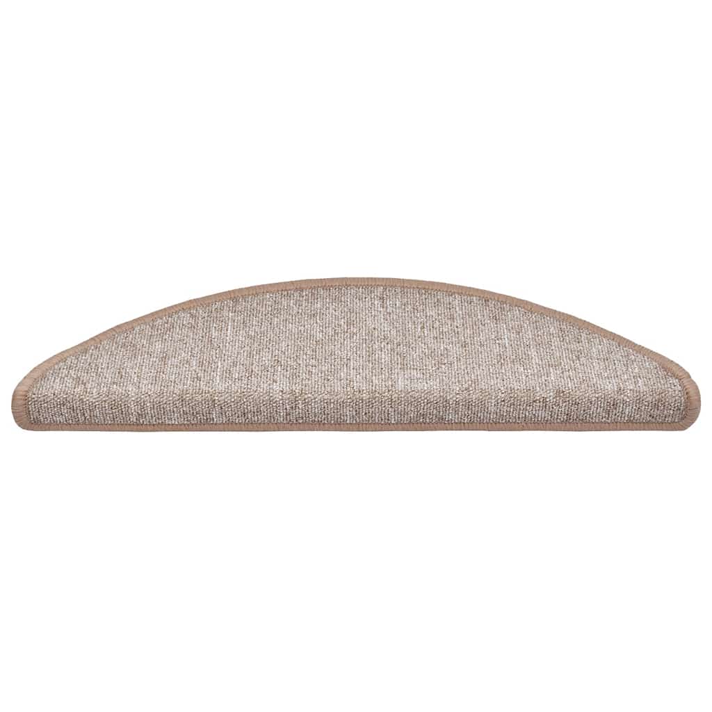 Tapetes de escada 30 peças 56x17x3 cm marrom claro semicircular