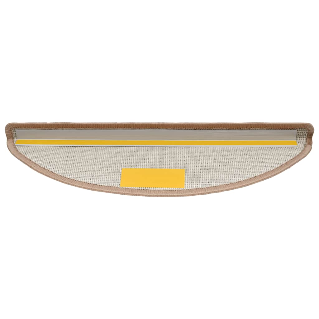 Tapetes de escada 30 peças 56x17x3 cm marrom claro semicircular