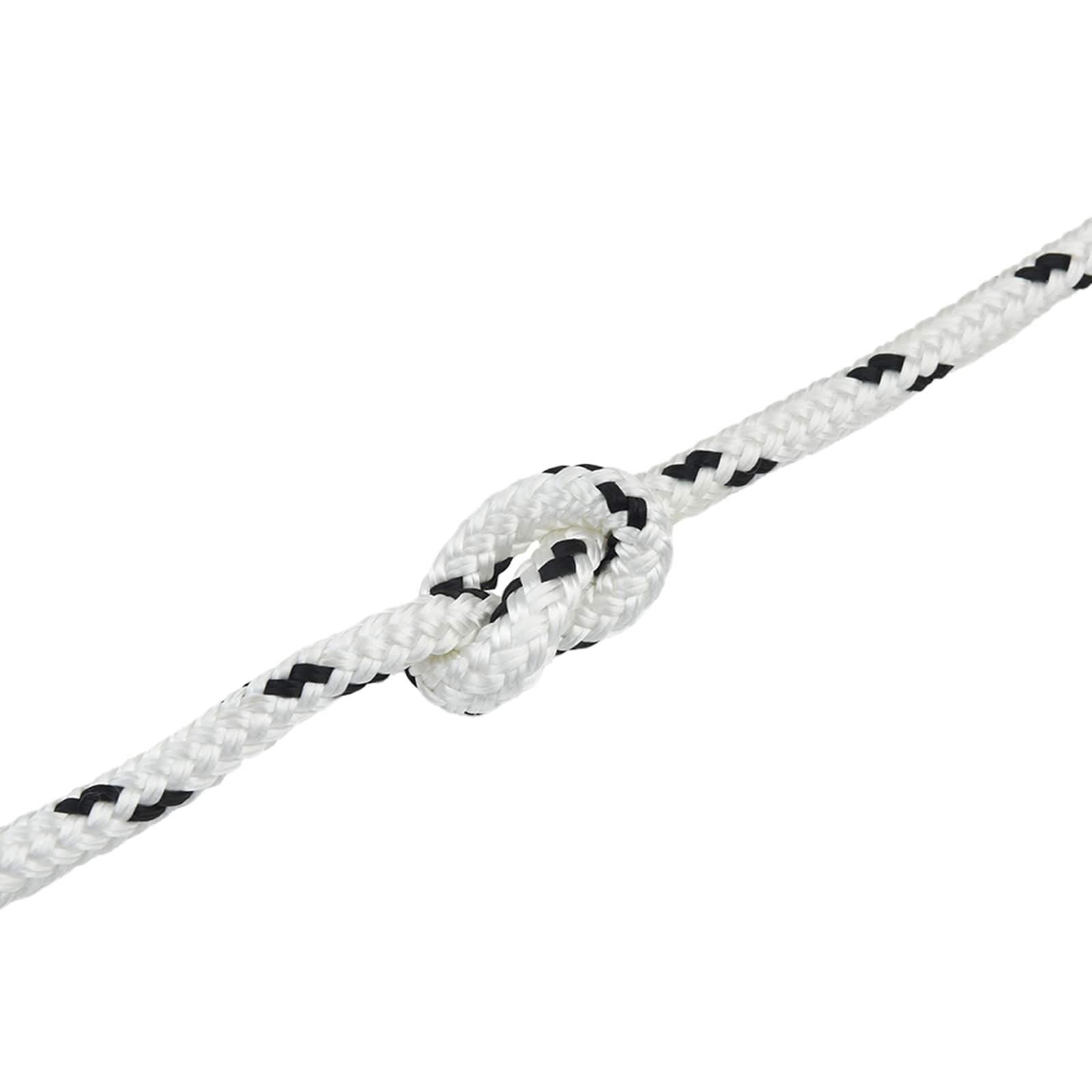 Corda de barco 2 mm 12 m branco e preto poliéster