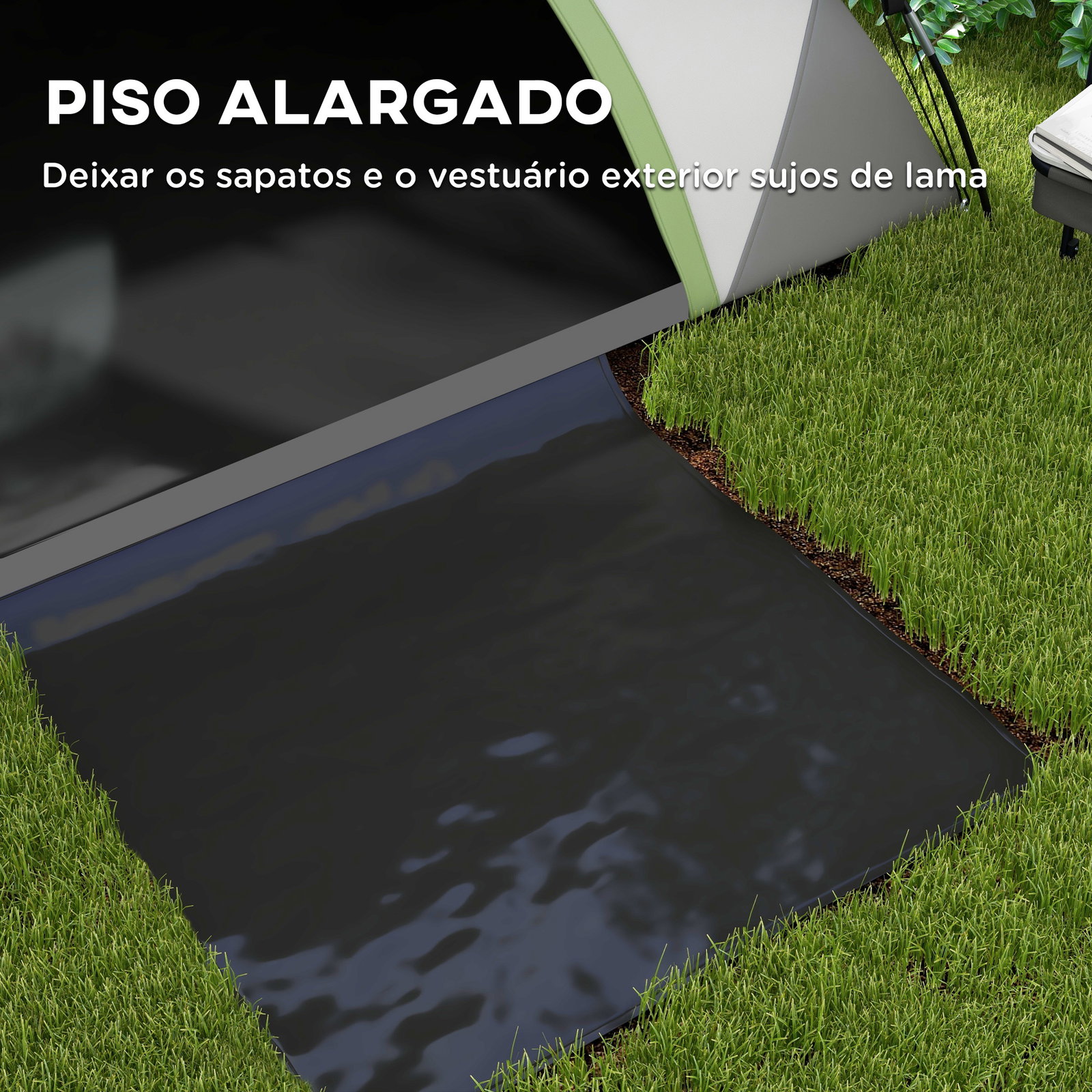 Tenda de campismo dobrável para 1-2 pessoas com janela e bolsa de transporte impermeável 3000 mm 210x110x150 cm verde