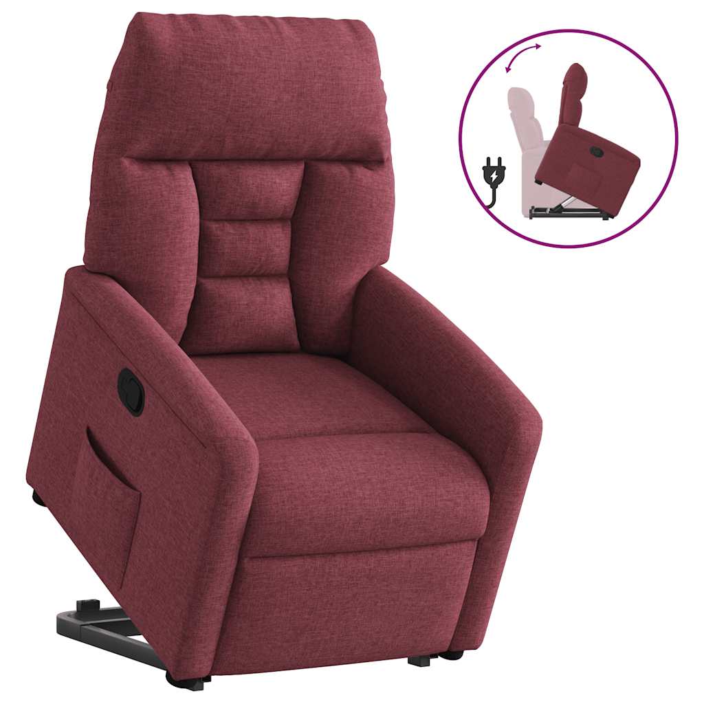 Poltrona reclinável elevatória tecido vermelho tinto