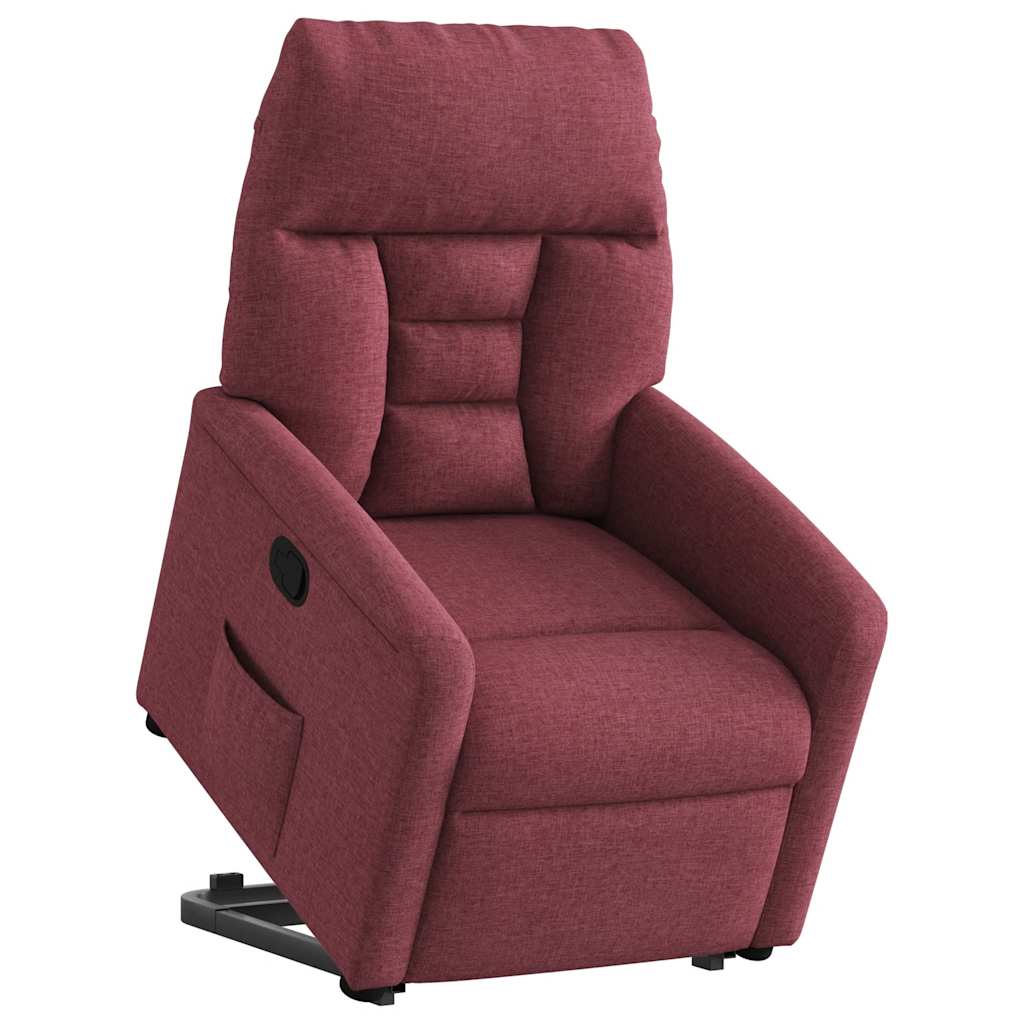 Poltrona reclinável elevatória tecido vermelho tinto