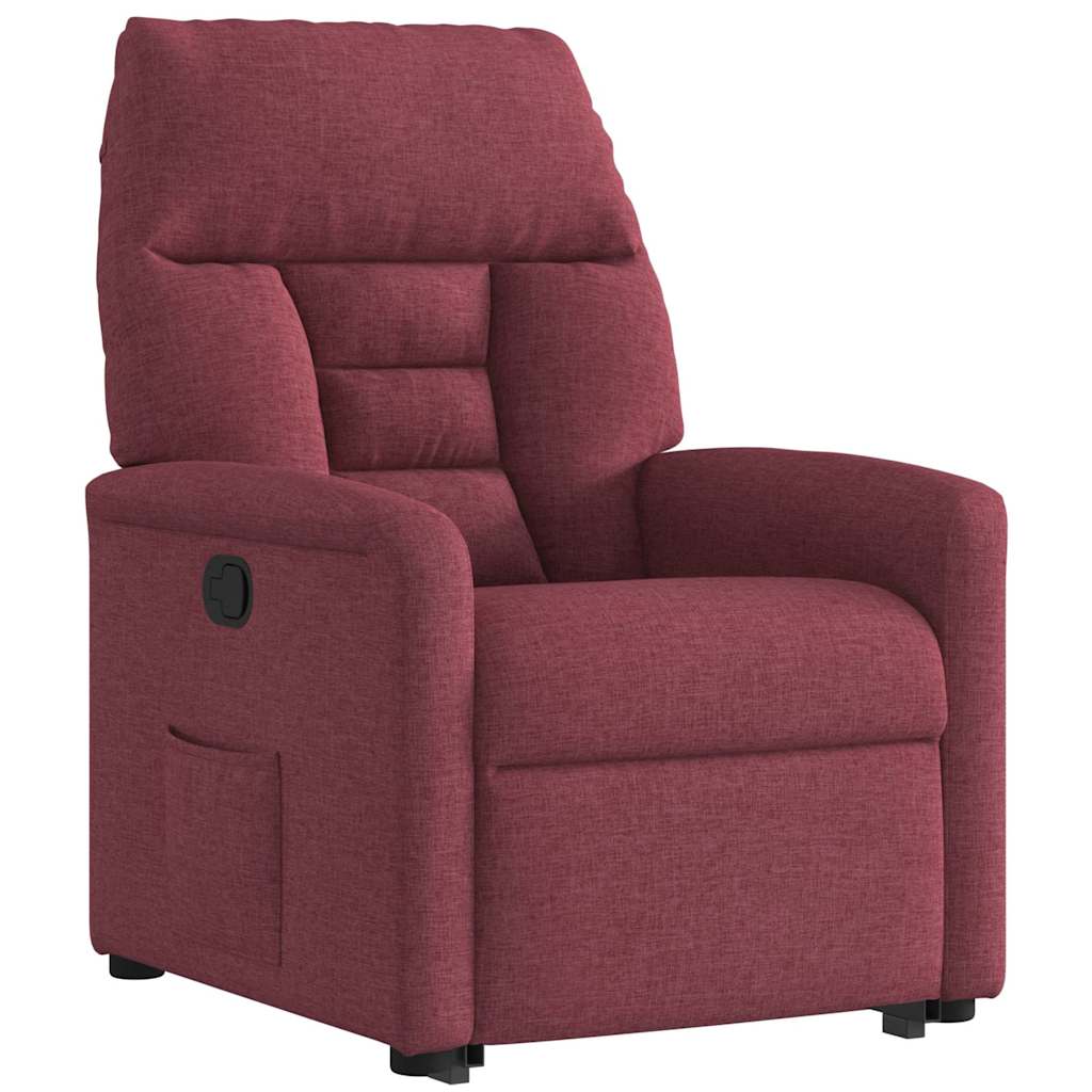 Poltrona reclinável elevatória tecido vermelho tinto