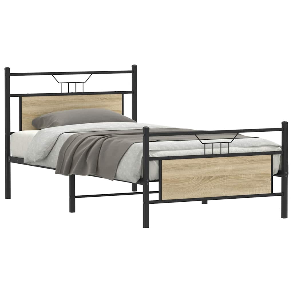 Estrutura cama s/ colchão derivados de madeira carvalho sonoma