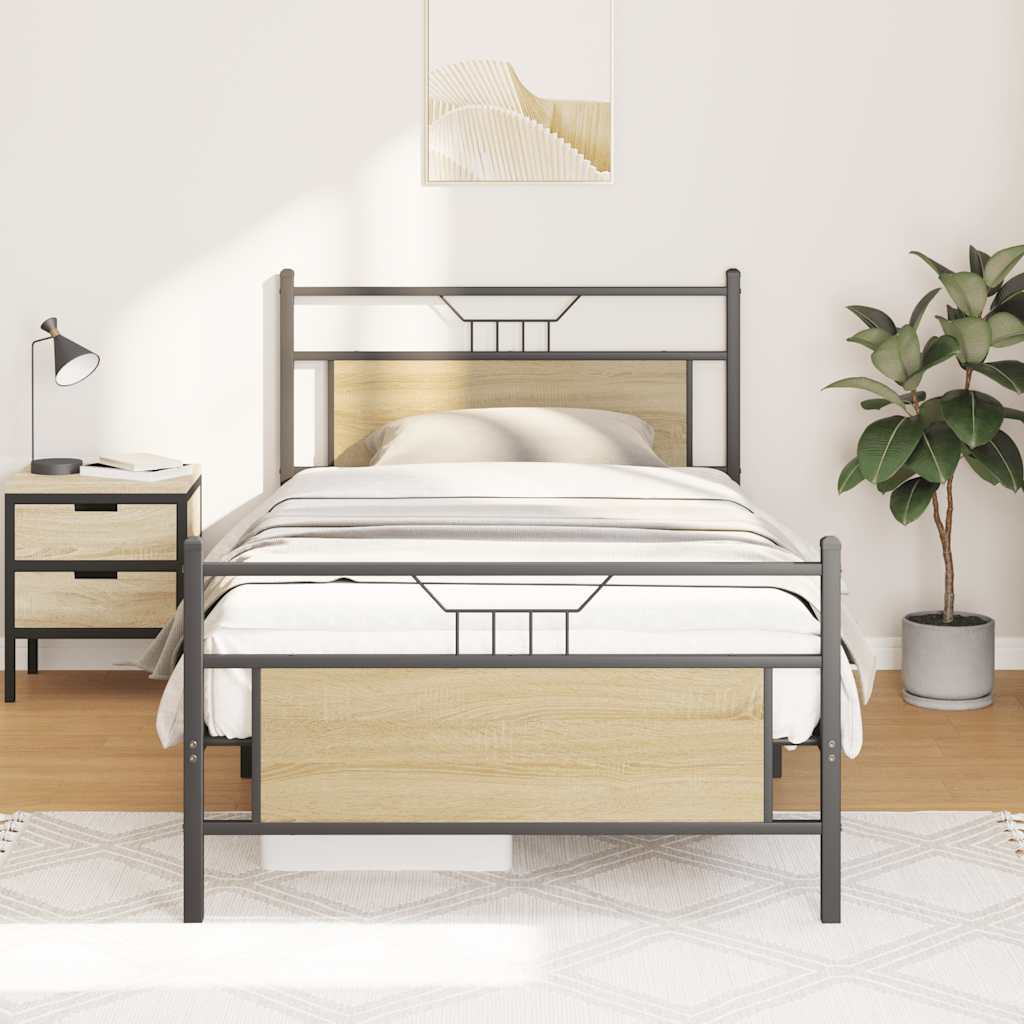 Estrutura cama s/ colchão derivados de madeira carvalho sonoma