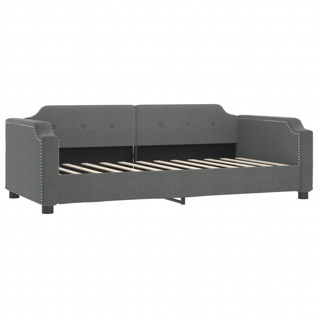Sofá-cama c/ gavetão e colchões 90x200cm tecido cinzento-escuro