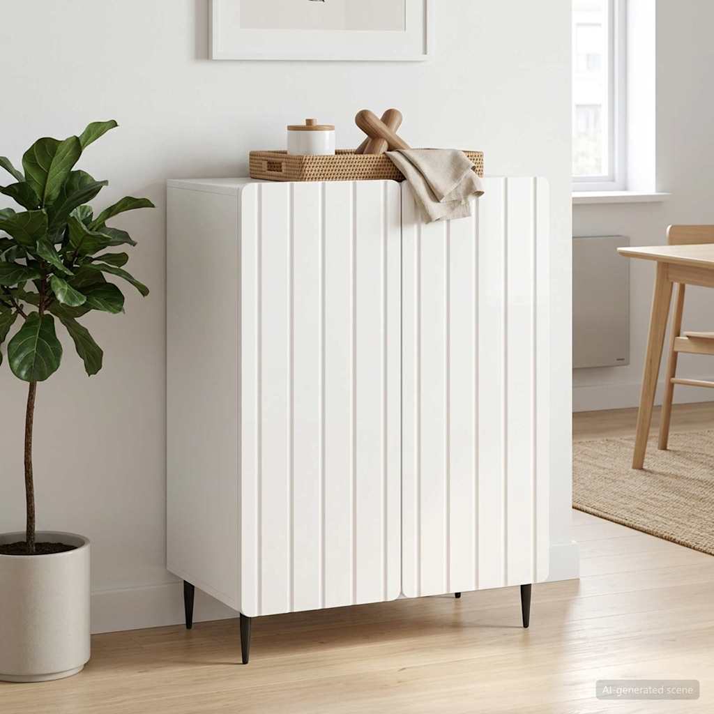 Buffet branco brilhante 66 x 34,5 x 92 cm derivados de madeira