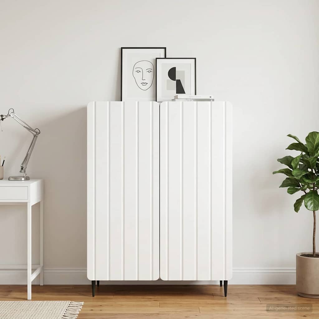 Buffet branco brilhante 66 x 34,5 x 92 cm derivados de madeira