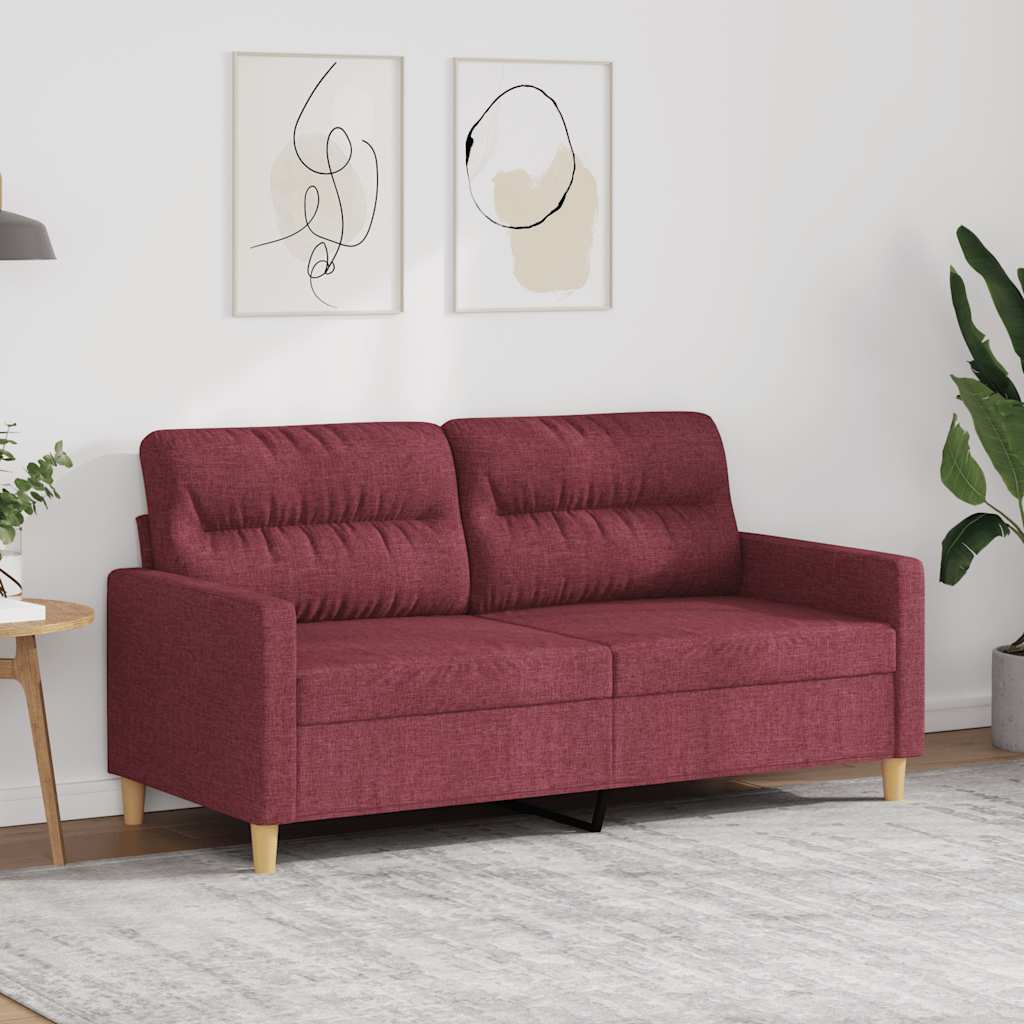 Sofá de 2 lugares tecido 140 cm vermelho tinto