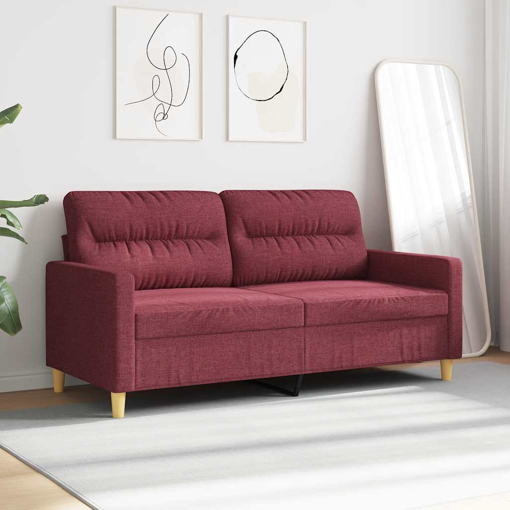 Sofá de 2 lugares tecido 140 cm vermelho tinto