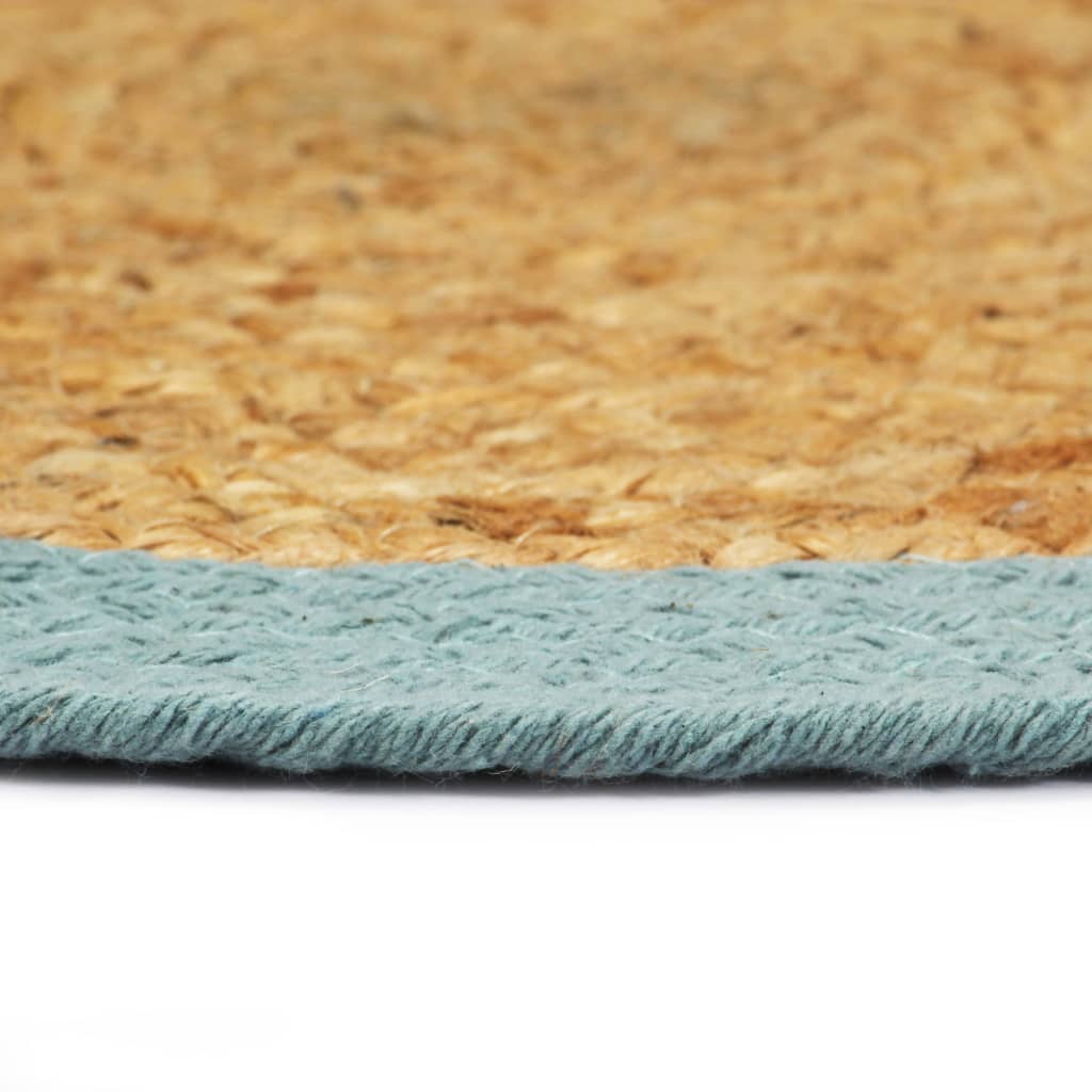 Individuais de mesa 6 pcs juta e algodão 38 cm natural e verde
