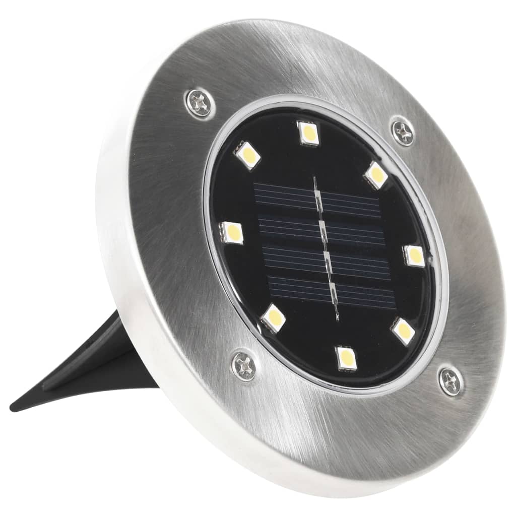 Iluminação LED solar de solo 8 pcs cor RGB