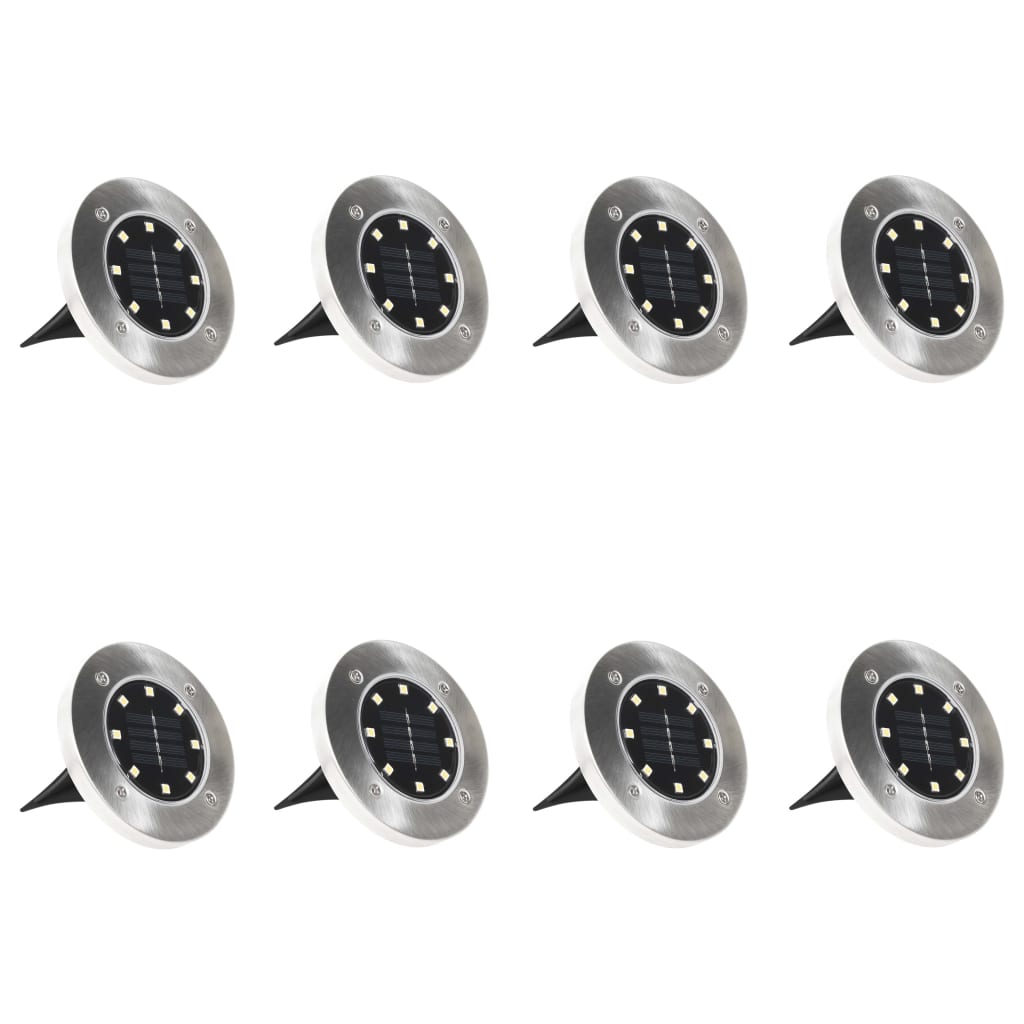 Iluminação LED solar de solo 8 pcs cor RGB