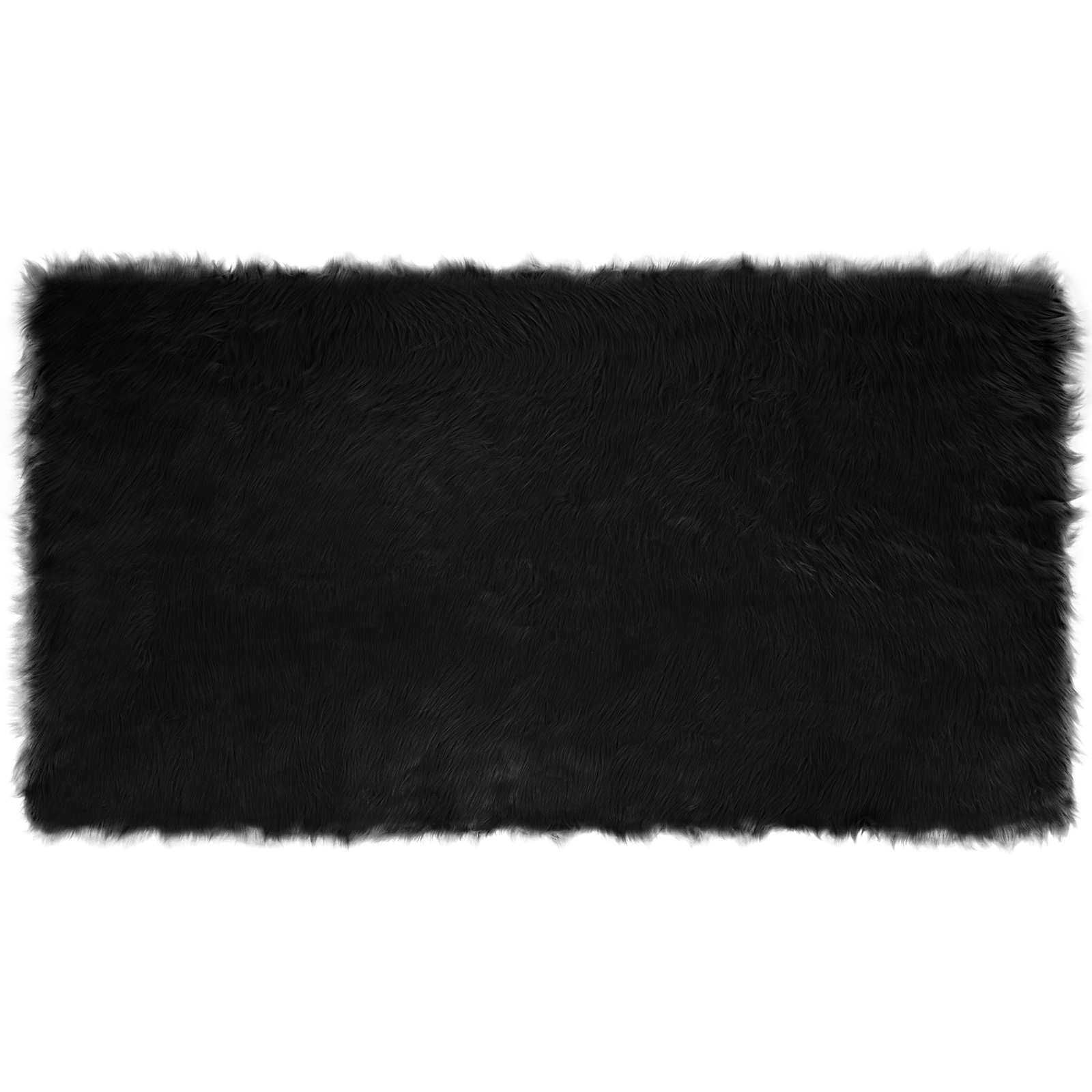 Tapete de de ovelha sintética tafalla preto 60 x 110 cm