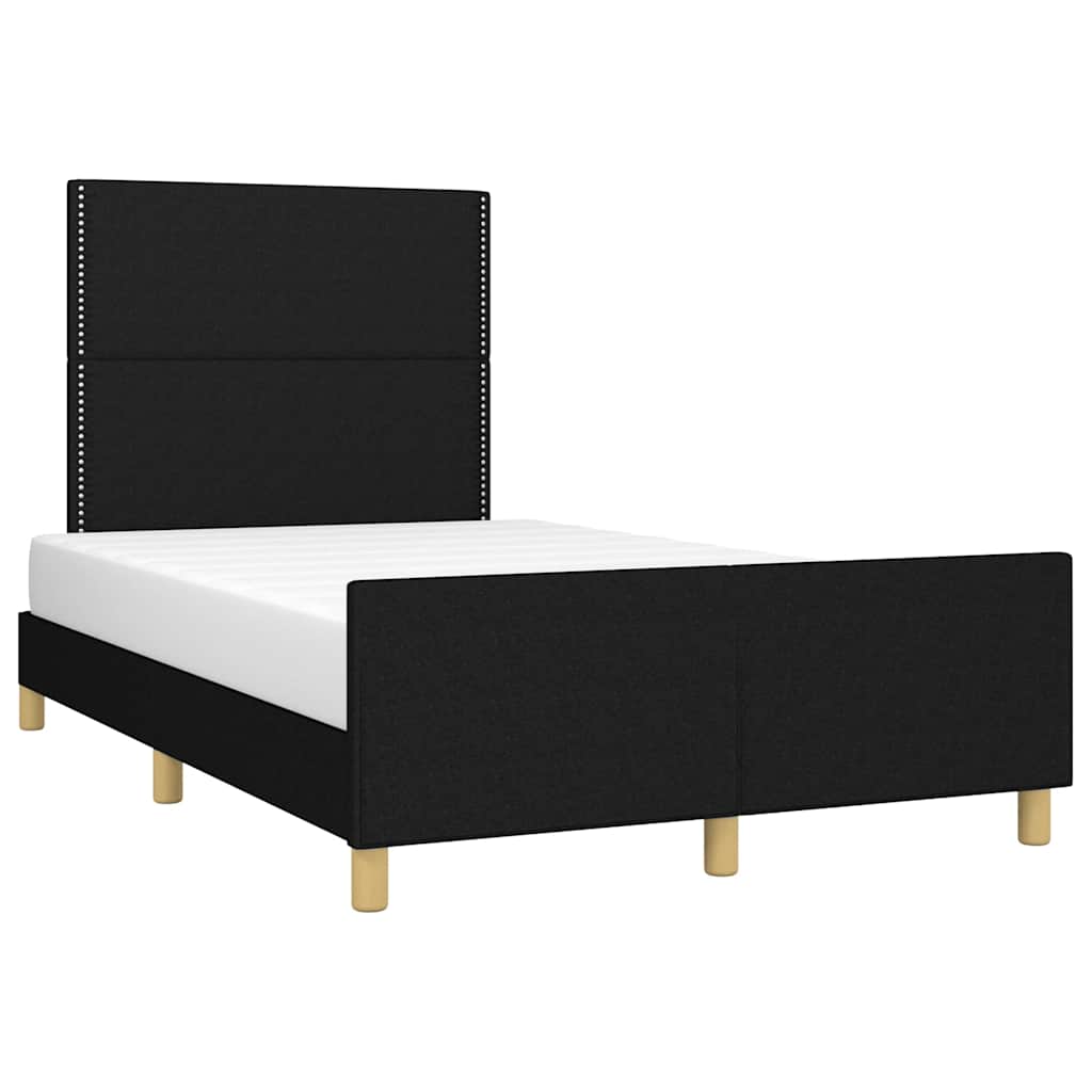 Estrutura de cama sem colchão preto 120x190 cm tecido