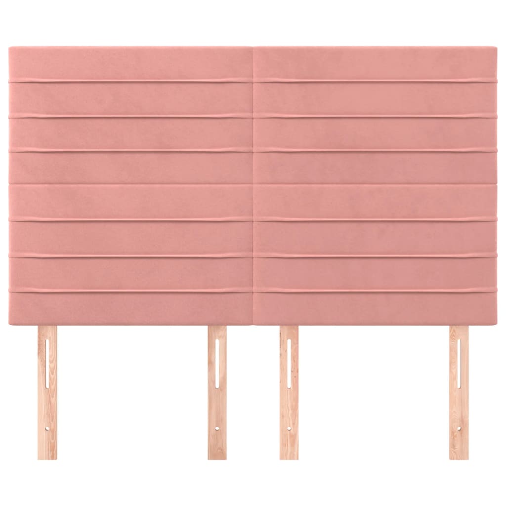 Cabeceira rosa 144x5x118/128 cm veludo