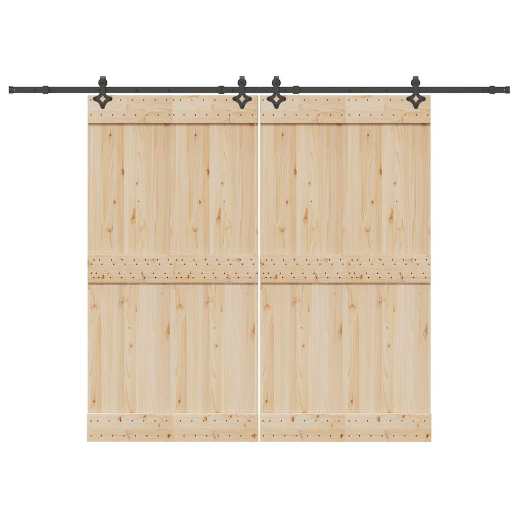 Kit de ferragens para porta deslizante 305 cm aço preto