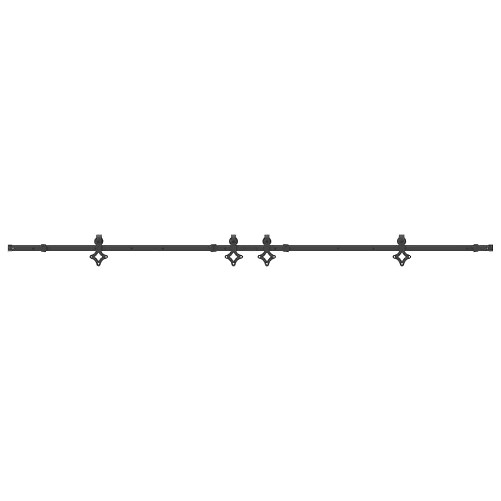 Kit de ferragens para porta deslizante 305 cm aço preto
