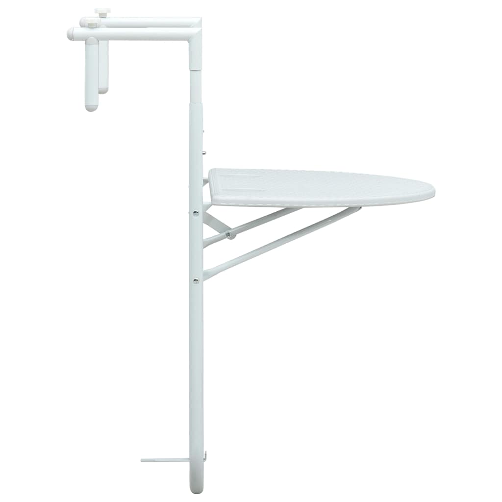 Mesa varanda pendurar 60x64x83,5cm plástico aspeto vime branco