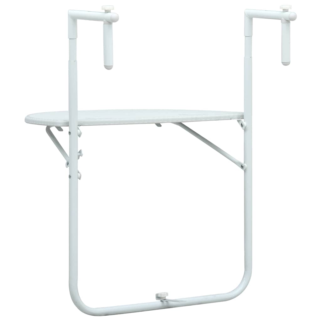 Mesa varanda pendurar 60x64x83,5cm plástico aspeto vime branco