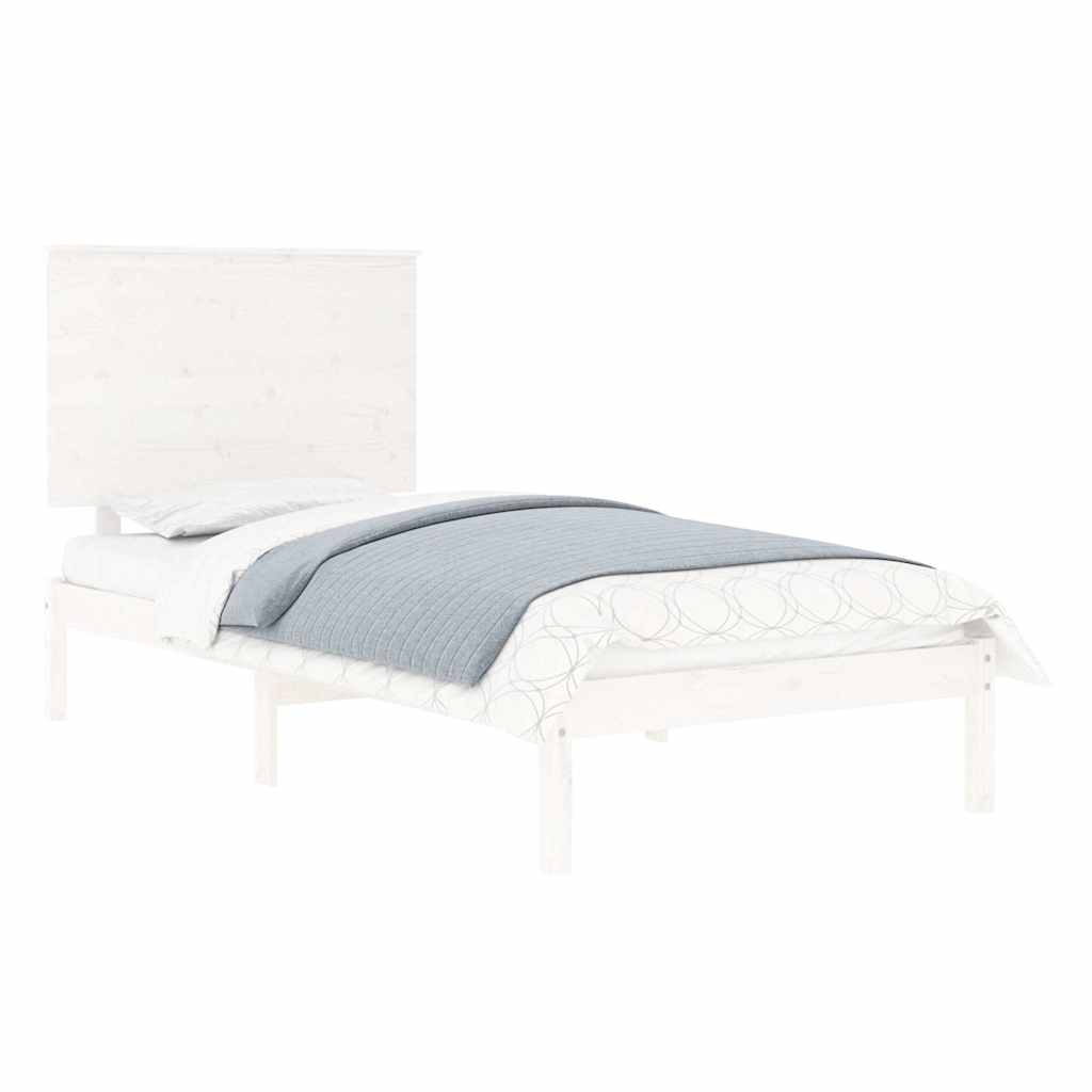 Cama sem colchão 100x200 cm madeira de pinho maciça branco