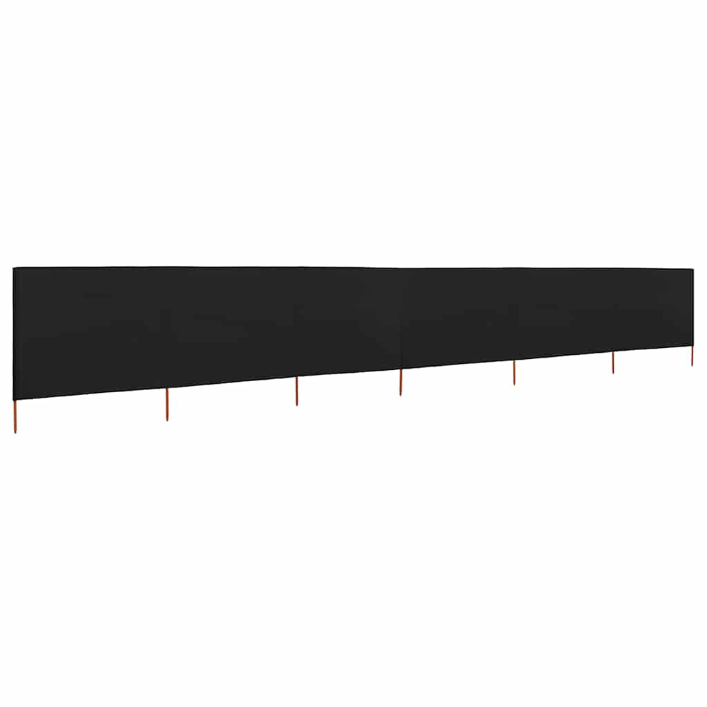 Para-vento com 6 painéis em tecido 800x120 cm preto