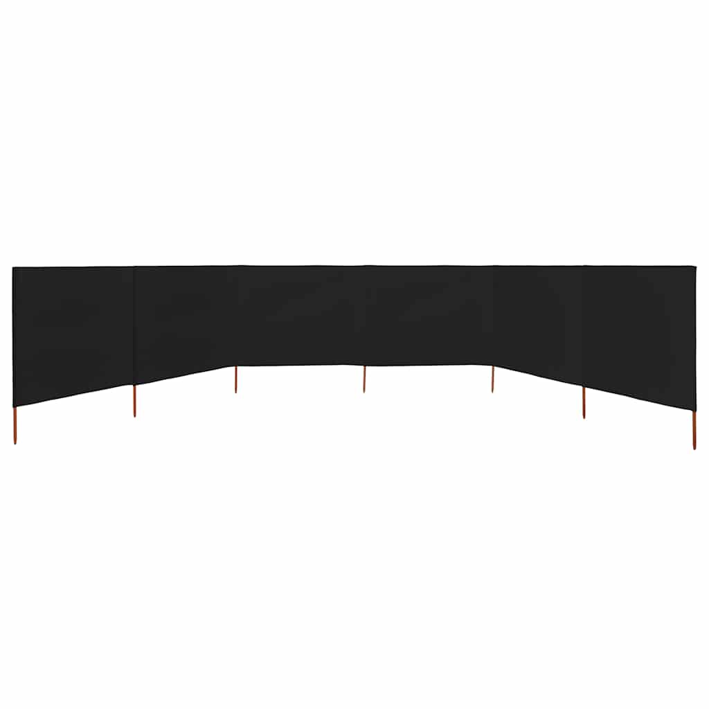 Para-vento com 6 painéis em tecido 800x120 cm preto