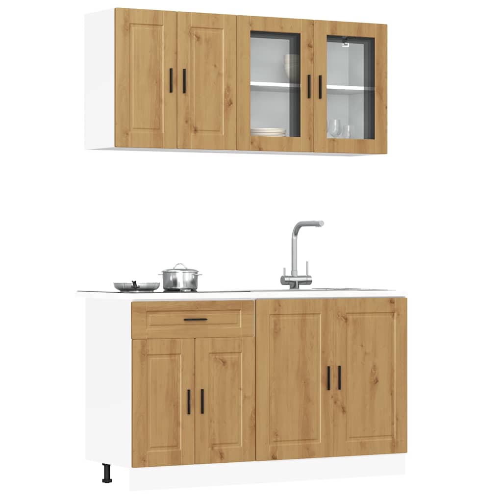 4 Peças armário de cozinha conjunto kalmar carvalho artisiano