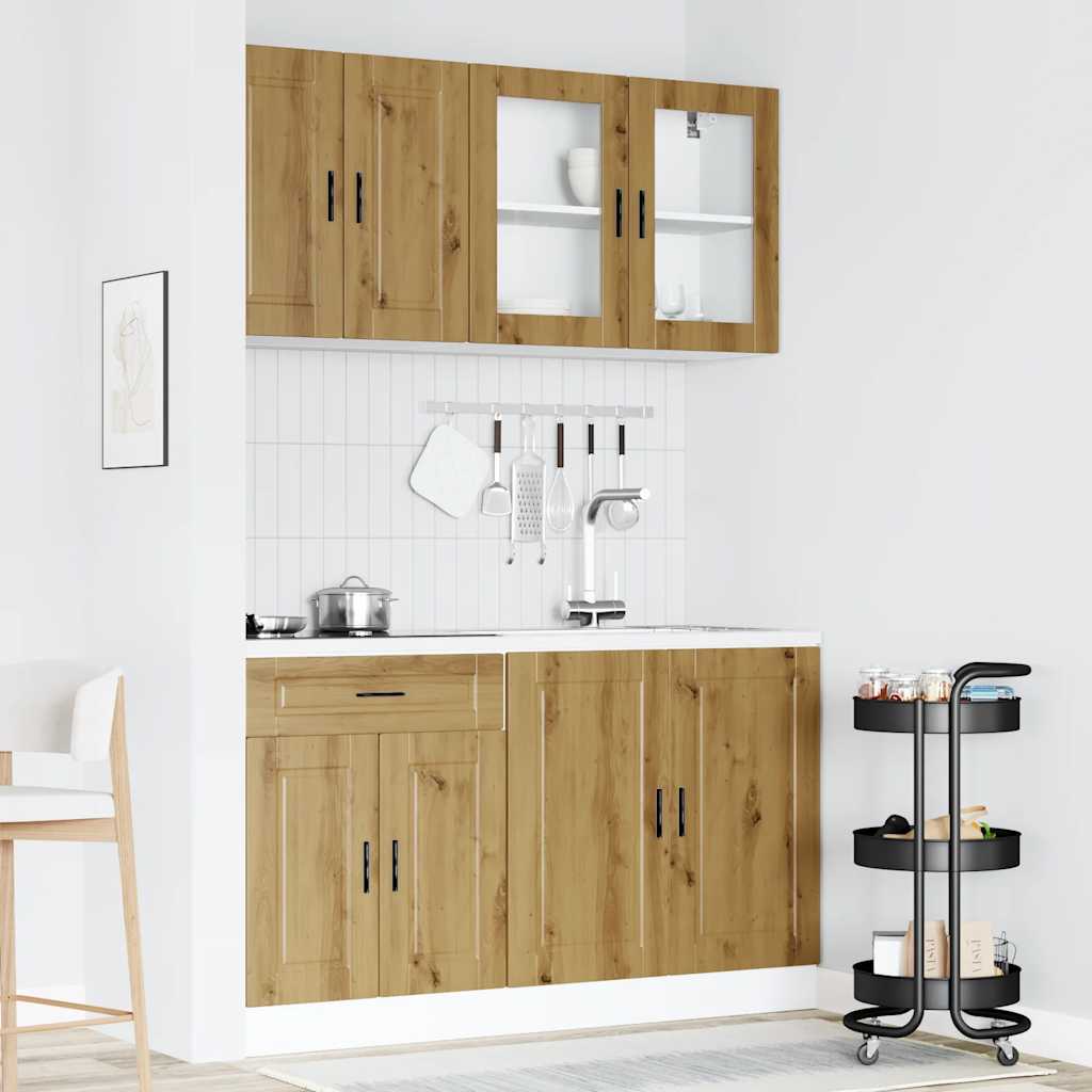 4 Peças armário de cozinha conjunto kalmar carvalho artisiano
