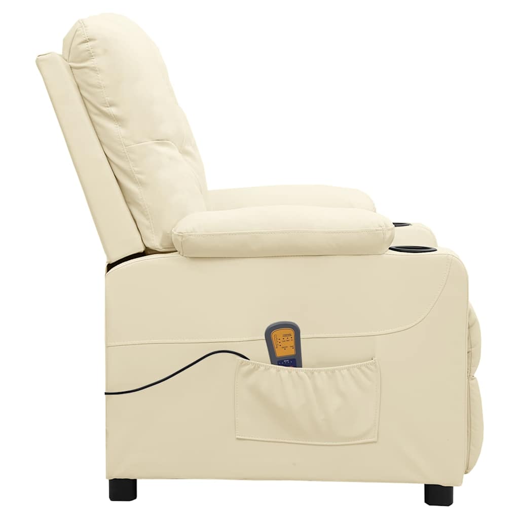 Cadeira de massagens couro artificial cor creme