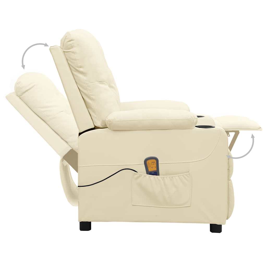 Cadeira de massagens couro artificial cor creme