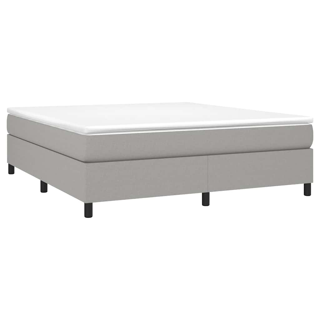 Estrutura de cama com molas 160x200 cm tecido cinzento-claro