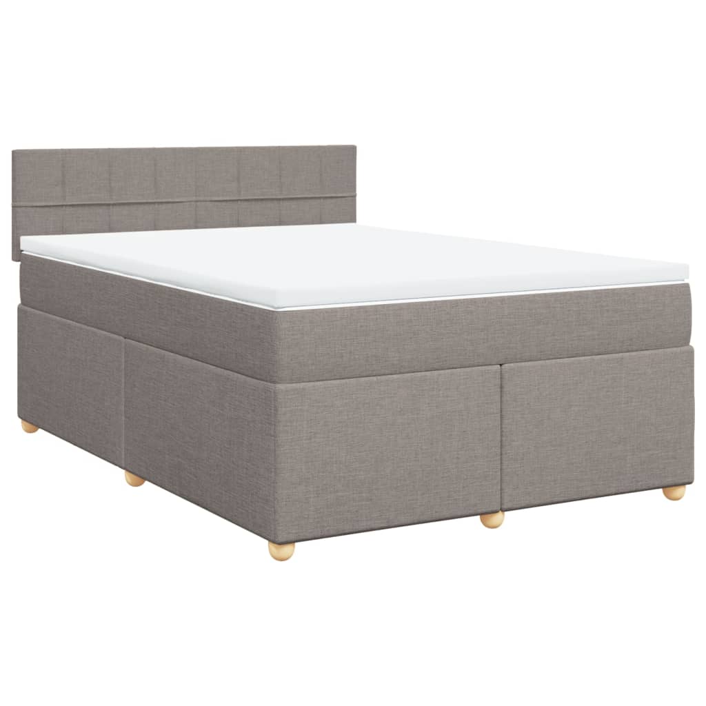 Cama com molas/colchão 140x190 cm tecido castanho-acinzentado
