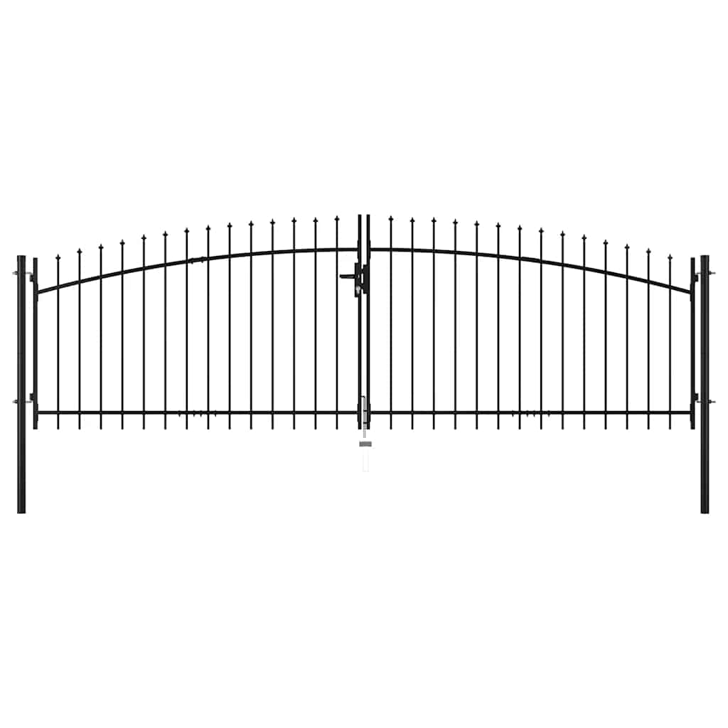 Portão de cerca de porta dupla woerden com topo em forma de lança 400x199,5 cm
