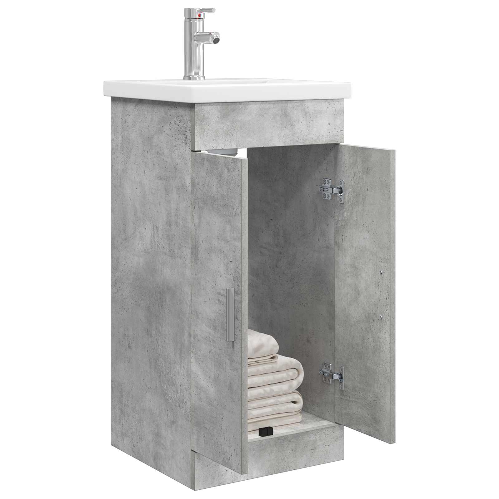 Gabinete de banheiro com pia cinzento cimento 42 x 40 x 84,5 cm