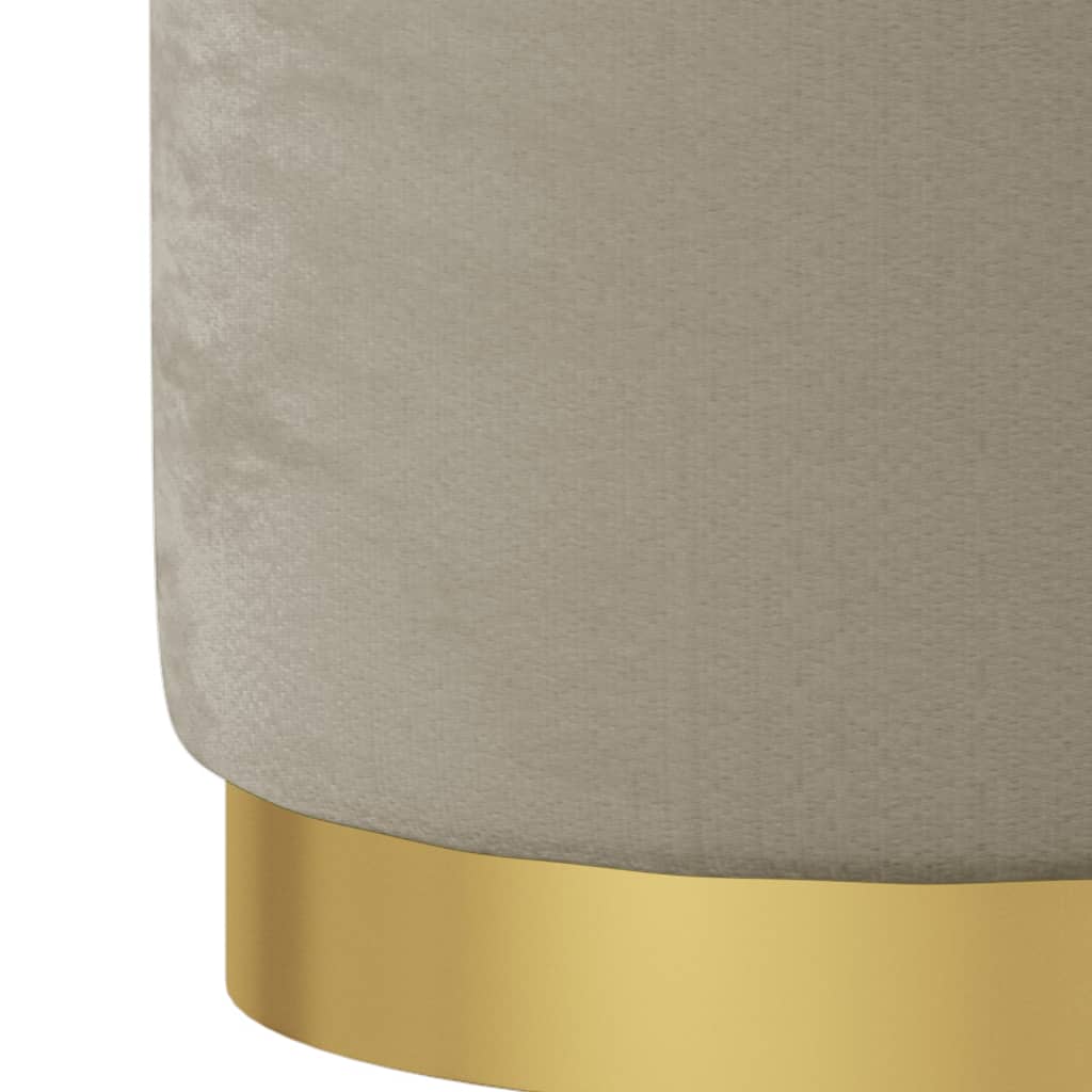Banqueta com arrumação redonda veludo 31 x 37 cm cinzento-escuro
