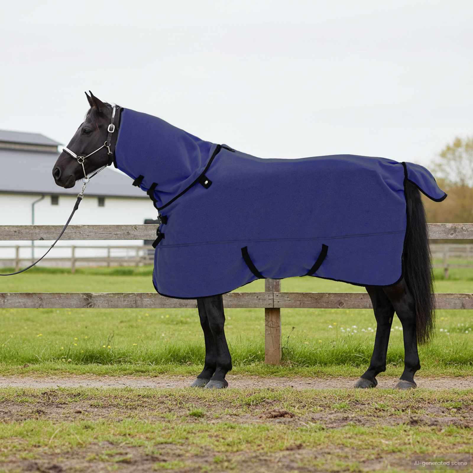 Cobertor de cavalo azul marinho 125 cm poliéster