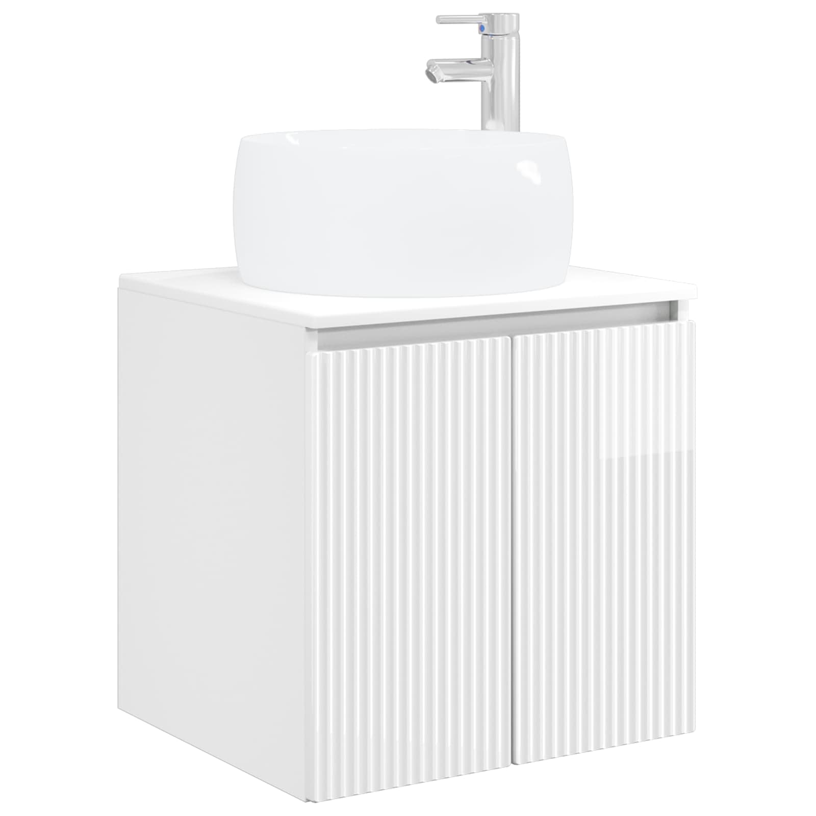 Vaidade com pia suspensa branco brilhante 49,5 x 44,5 x 66 cm