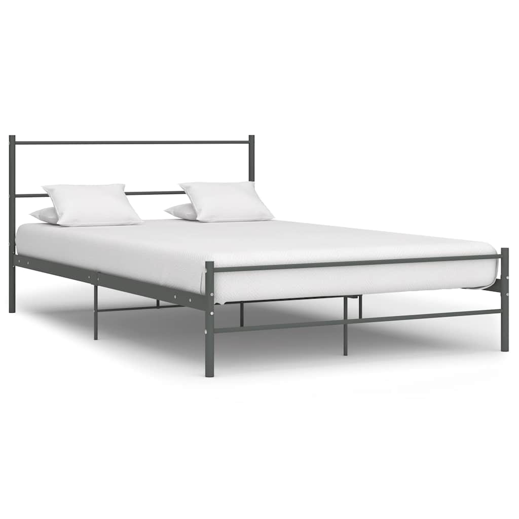Estrutura de cama metal 160x200 cm cinzento