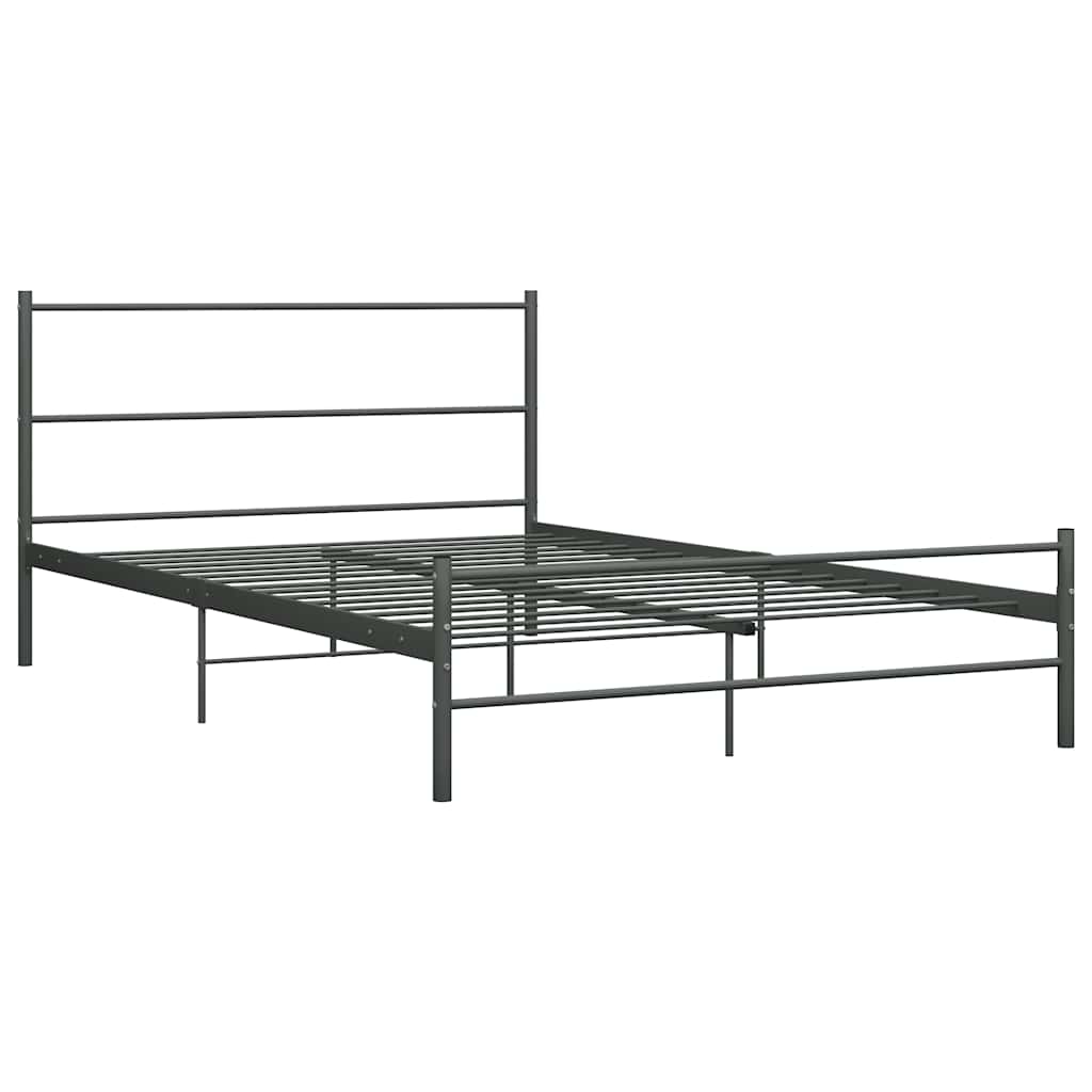 Estrutura de cama metal 160x200 cm cinzento