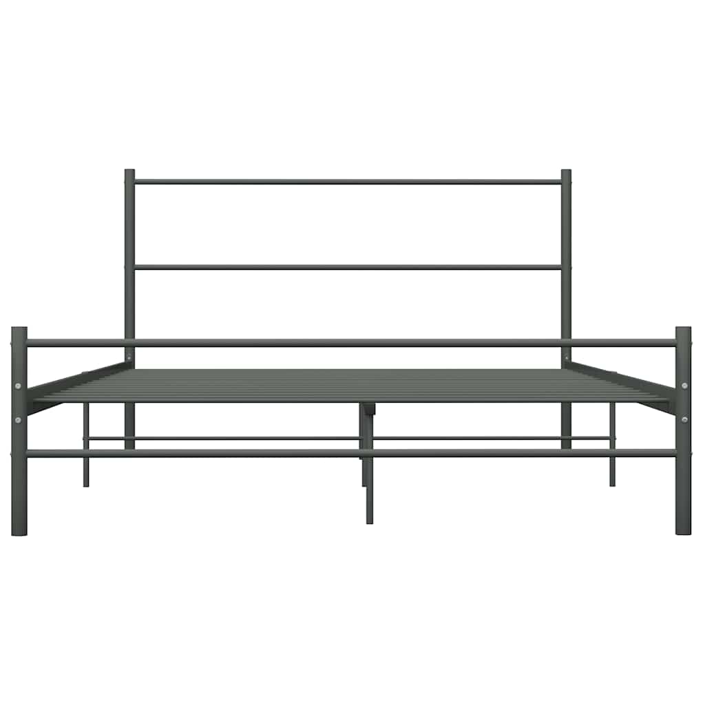 Estrutura de cama metal 160x200 cm cinzento
