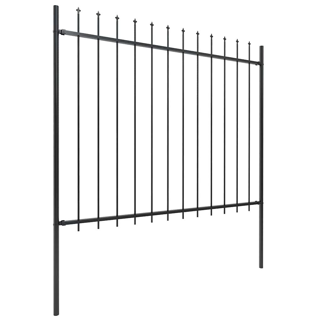 Cerca de jardim woerden com ponta em forma de lança, em aço, 170 x 150 cm, preto.